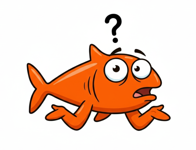 Afbeelding van de staatsloterij vis die het ook niet meer weet, omdat de staatsloterij het verwijderen van persoonsgegevens zo nodeloos moeilijk maakt.